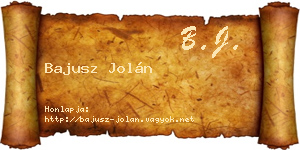 Bajusz Jolán névjegykártya